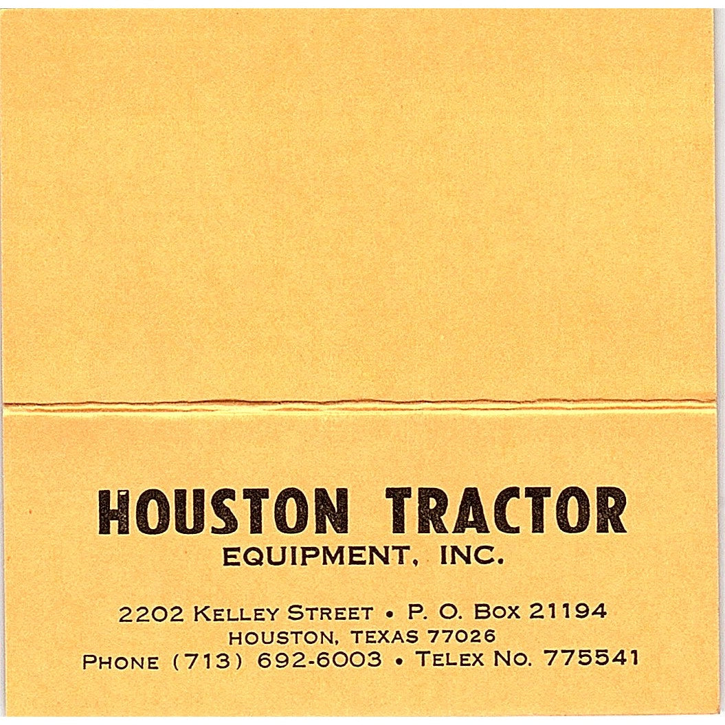 Houston Tractor Equipment Houston Texas Vintage Business Card SB4-B5