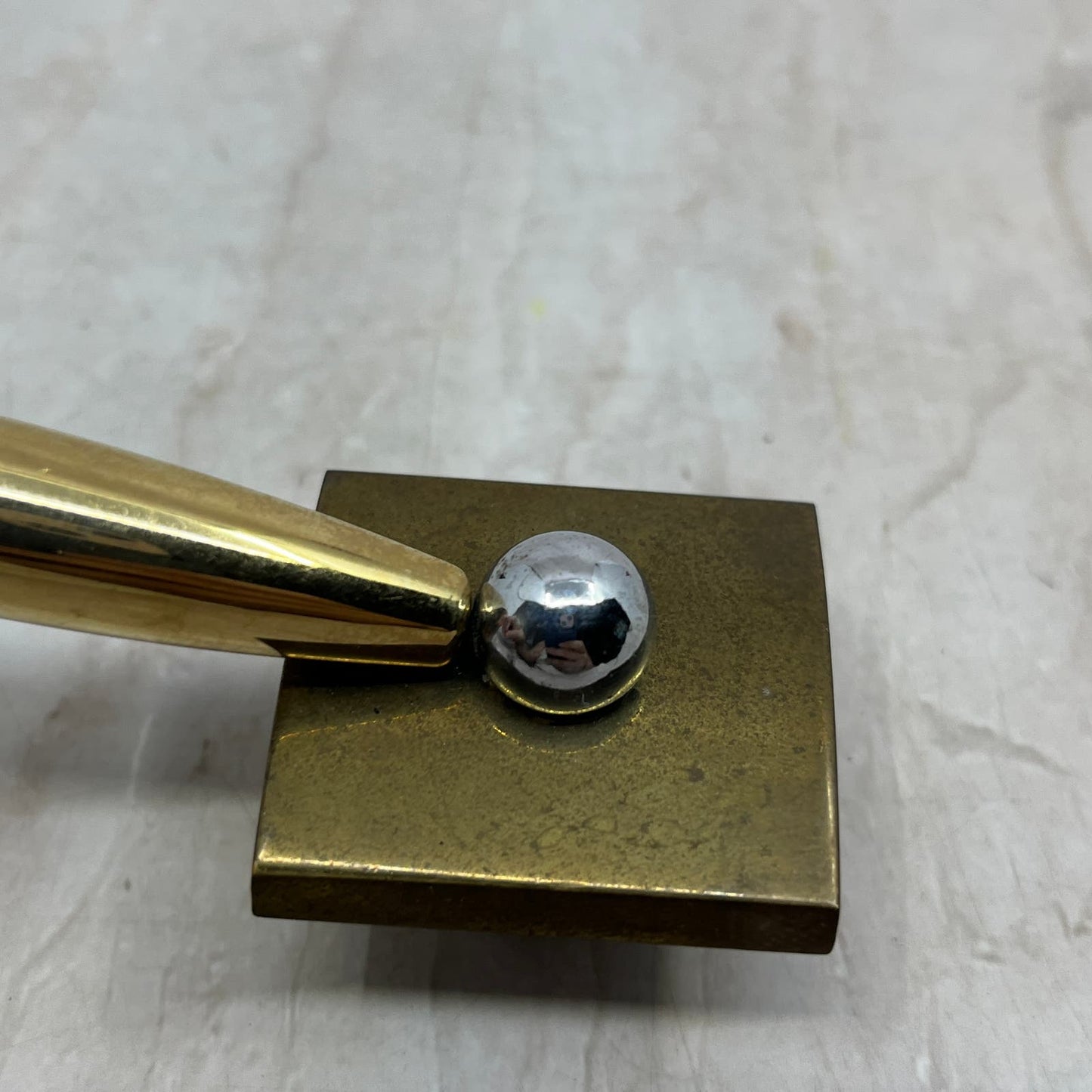 Vintage Brass Metal Funnel for Pen Holder Stand Set Office Desk Accessory TG8