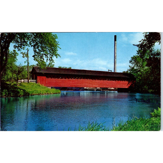 Papermill Village Bridge Bennington Vermont Covered Bridge Postcard PC5