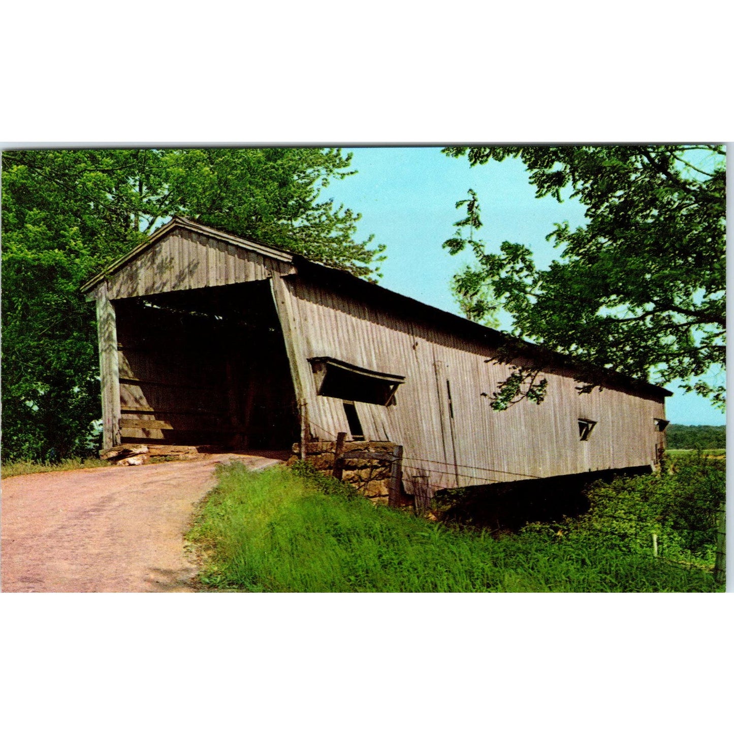 Crooks Bridge Parke County Indiana Vintage Covered Bridge Postcard PD3