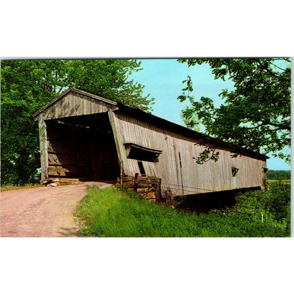 Crooks Bridge Parke County Indiana Vintage Covered Bridge Postcard PD3