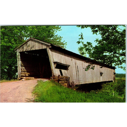 Crooks Bridge Parke County Indiana Vintage Covered Bridge Postcard PD3