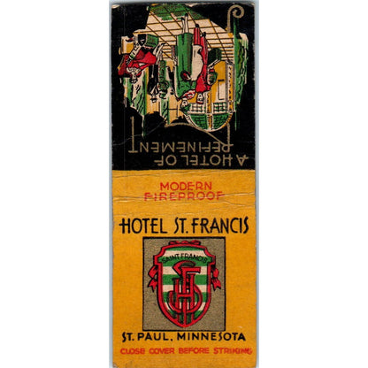 Hotel St. Francis St. Paul MN Vintage Matchbook Cover SD4-Y6