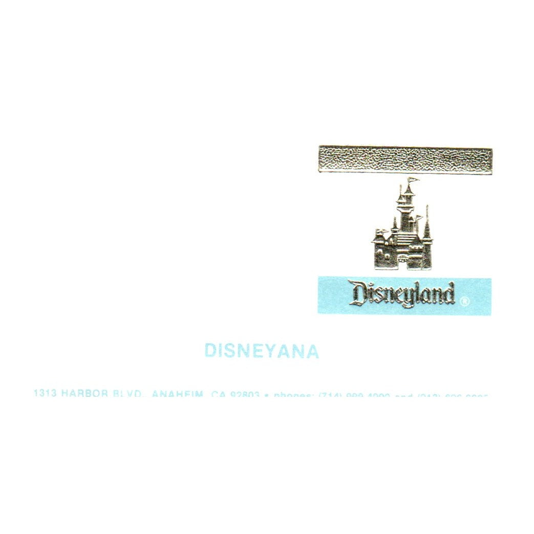 Disneyana Disneyland Anaheim CA Vintage Business Card SF3-B1