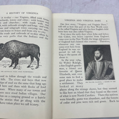 1926 A History of Virginia for Boys and Girls John W Wayland TE3-OB