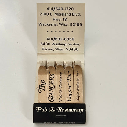 The Chancery Pub & Restaurant Waukesha WI Feature Matches Vtg Matchbook SF4-M1
