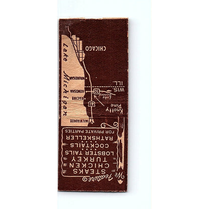 The Knotty Pine Restaurant Kenosha WI Vintage Matchbook Cover SF3-Y5