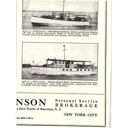 Twin Turbine Yacht "Nahlin" G.L. Watson & Co Glasgow Scotland 1932 Ad AG2-M17
