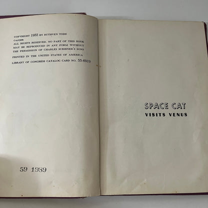 Vintage 1955 SPACE CAT Visits Venus by Ruthven Todd Hardcover Paul Galdone TK3