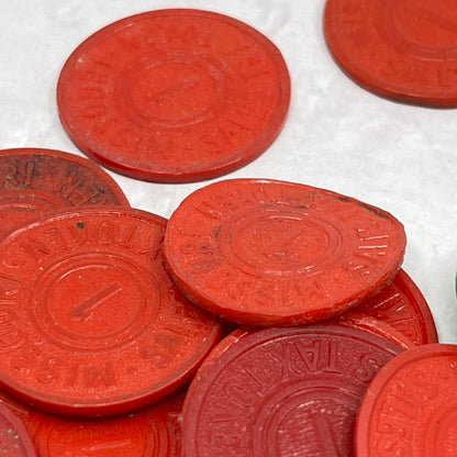 Vtg Missouri State Dept of Revenue Sales Tax Plastic Token Chit Set of 18 SE2