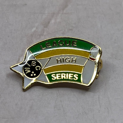 Vintage WIBC Bowling Green/Yellow League High Series Enamel Pin Pinback SF4