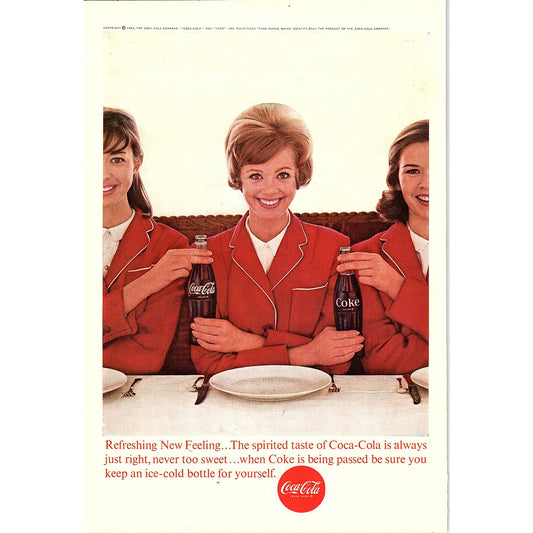 Ladies in Red Blazers Enjoying Coke 1963 Coca-Cola Coke Ad 6.75x10 V18
