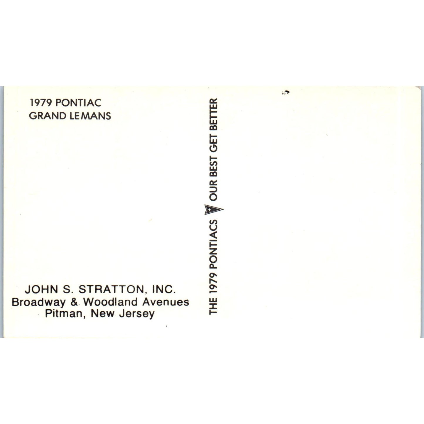 1979 Pontiac Grand LeMans John S. Stratton Pitman NJ Vintage Postcard PC11