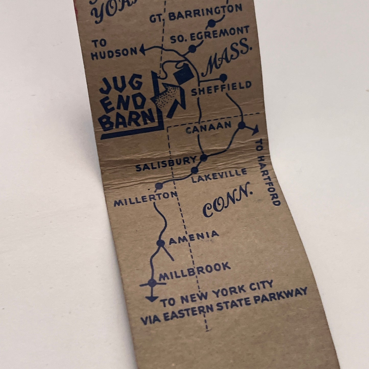 Jug End Barn in the Berkshires  Vintage Matchbook Cover TB8-MB-5