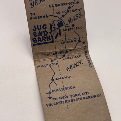 Jug End Barn in the Berkshires  Vintage Matchbook Cover TB8-MB-5