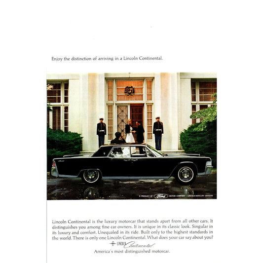 Lincoln Continental Black Automobile Car - Vintage Magazine Ad D20