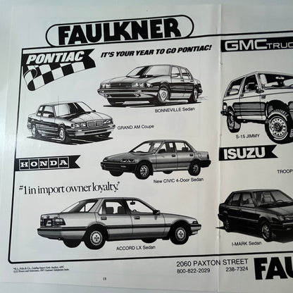 Faulkner Auto Sales 2060 Paxton Street Harrisburg PA Centerfold 1988 Ad AG8-3