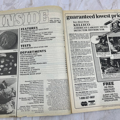 1985 Aug - Treasure Magazine - Treasure Hunting Metal Detecting Gold Coins M10