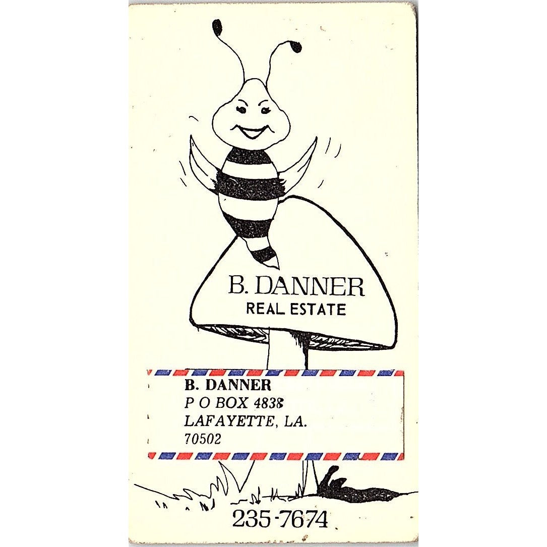 B. Danner Real Estate Lafayette LA Vintage Business Card SC9-B5