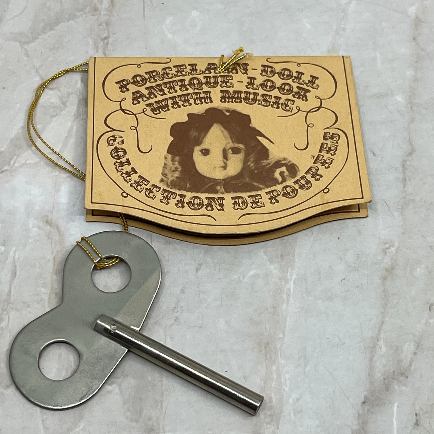 Vintage Madame Verte Musical Clown Key With Tag Harlequin Sankyo SB3