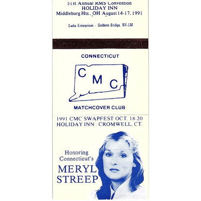 Meryl Streep Connecticut Matchcover Club 1993 Vintage Matchbook MM4-10