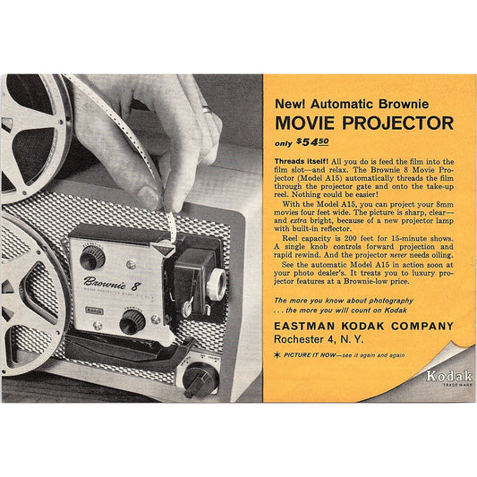 Eastman Kodak Company Automatic Brownie Movie Projector 1960 Magazine Ad AG6-5