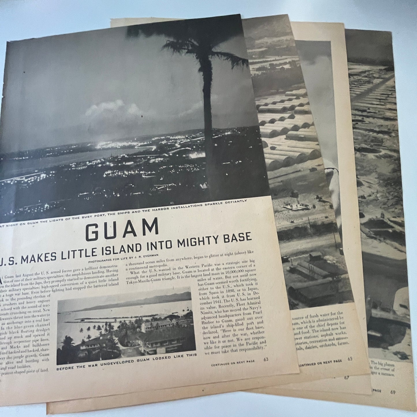 Guam - US Makes Island into Mighty Base 7 Pages 1940s WWII Era Article V29-5