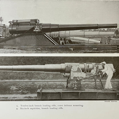 12-inch Breech Loading Rifle, Coast Defense Rapid-fire 1903 Engraving 7x10 V2