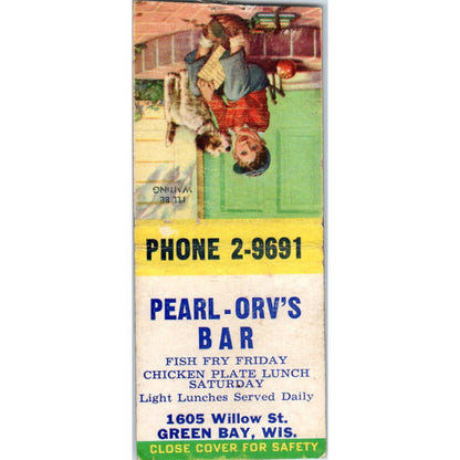 Pearl - Orv's Bar Green Bay WI Vintage Matchbook Cover SD4-Y10