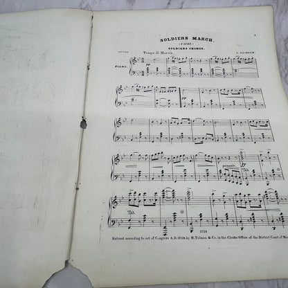 1864 Beauties of Gounod's Opera Faust Baumbach Soldiers March Sheet Music V16