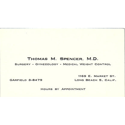 Surgery-Gynecology-Medical Weight Control Thomas LBC CA Business Card SF3-B9