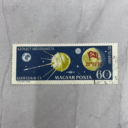Hungary Scott 1959 Moon Landing by Lunik 2 Postal Stamp TB8-OD