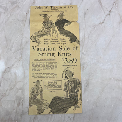John W. Thomas Department Store 6x11" 1935 Minneapolis Journal Advertisement D10
