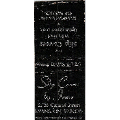 Slip Covers By Irene Evanston IL Vintage Matchbook Cover SE5-Y2