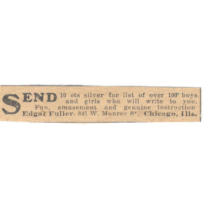 Edgar Fuller Monroe St. Chicago IL 1910 Magazine Ad AF1-SS9