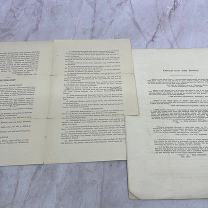 1910 Genealogy of the Roberts Family Leaflets Charles Roberts Gwynedd PA D22