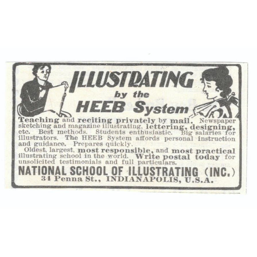 Illustrating by the Heeb System Indianapolis 1905 Original Advertisement AE7-SA1