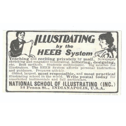 Illustrating by the Heeb System Indianapolis 1905 Original Advertisement AE7-SA1