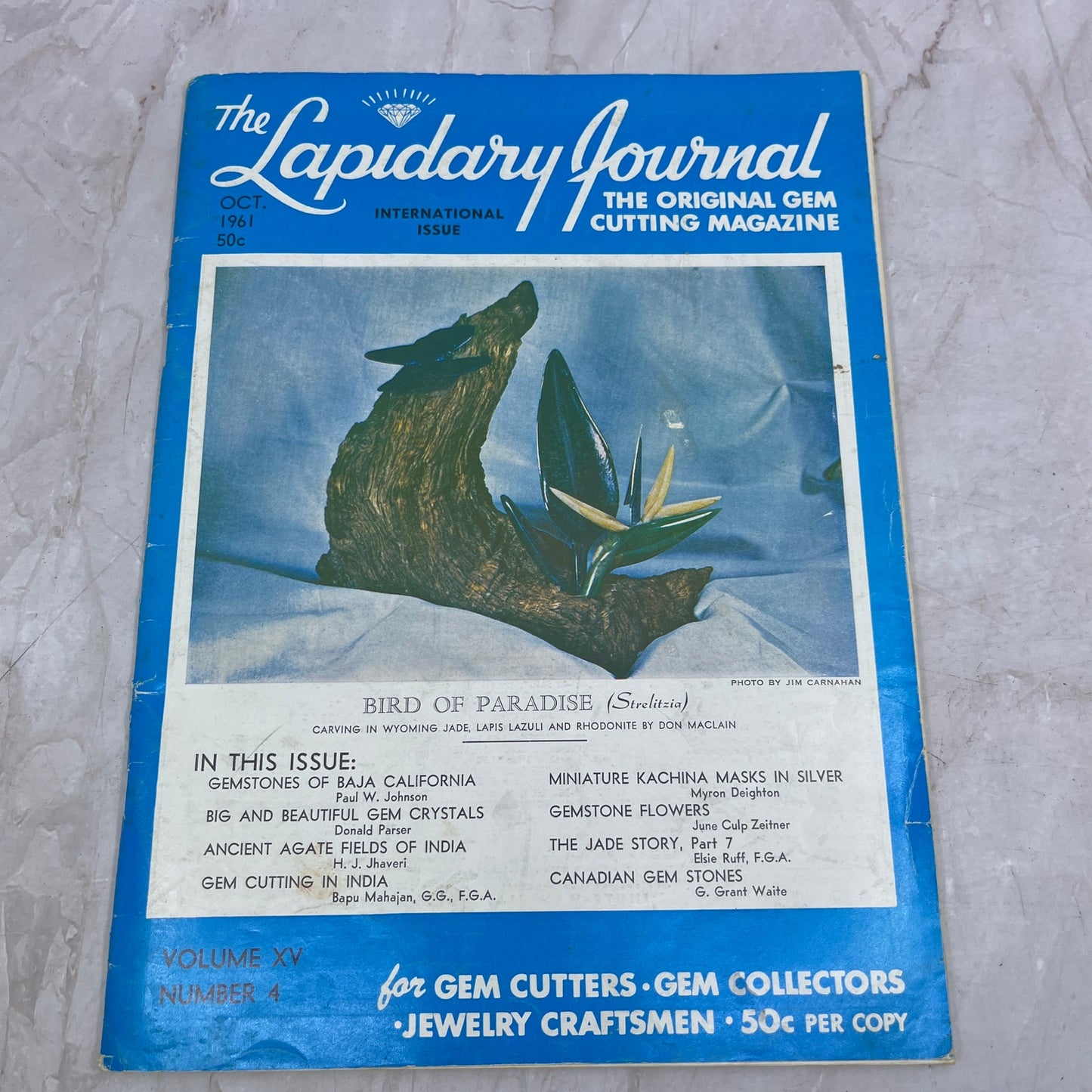 Bird of Paradise Strelitzia - Lapidary Journal Magazine - Oct 1961 M22