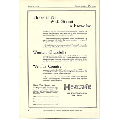 1914 The Story of Nancy Gay N.C.G.A. NY Antique Magazine Ad 6.5x9.5 V4