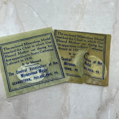 Vintage Lot of 2 Miraculous Medal Blessed Mother Germantown PA SC8