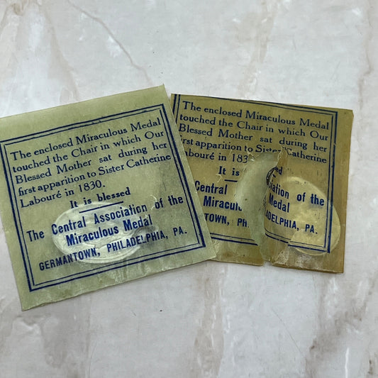Vintage Lot of 2 Miraculous Medal Blessed Mother Germantown PA SC8