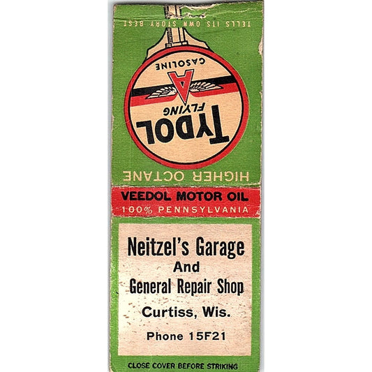 Neitzel's Garage Curtiss WI Vintage Matchbook Cover SC7-Y11