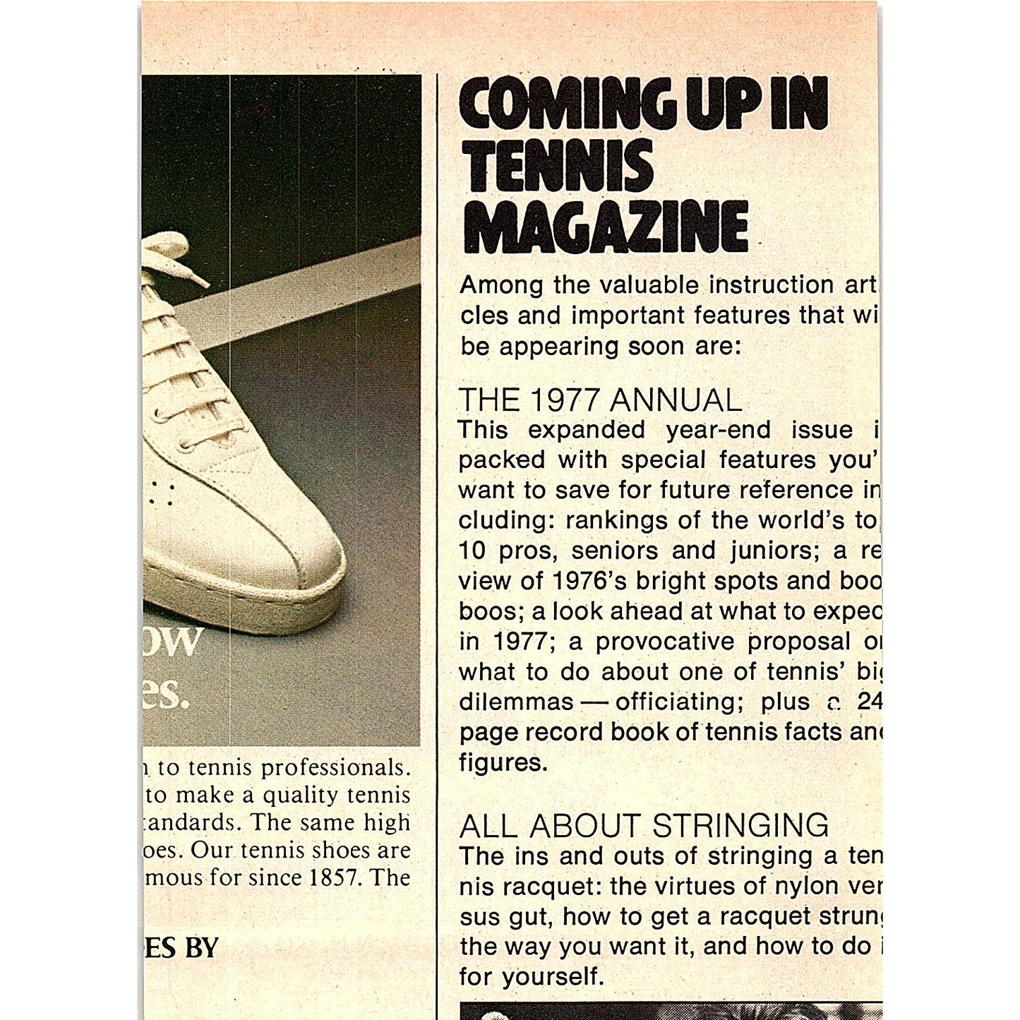 Bill Markley Mount Washington Tennis Clinics Bretton Woods NH 1977 Ad AF3-M1