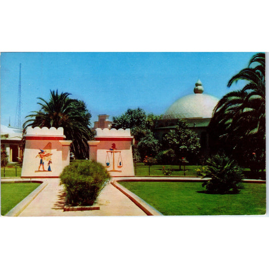 Entrance to Rosicrucian Park in San Jose CA Vintage Postcard PE6