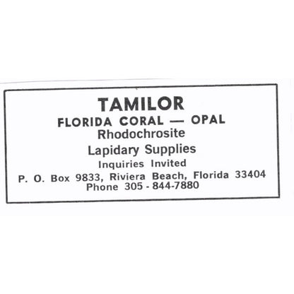 Tamilor Florida Coral - Opal Riviera Beach FL 1972 Ad AF8-S7