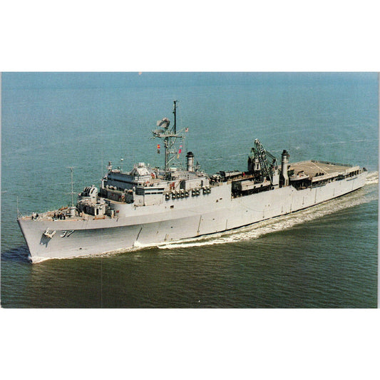 USS Portland LSD-37 Amphibious Landing Ship Dock Vintage Postcard PC17