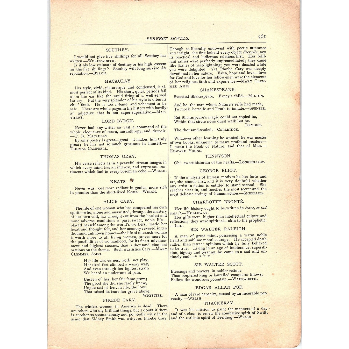 Authors' Opinion of Authors 2 Pages 1884 Perfect Jewels TA5-CJ-6