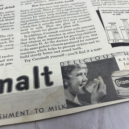 Cocomalt Nourishment for Milk 9x12 Vintage Magazine Advertisement FL6-6