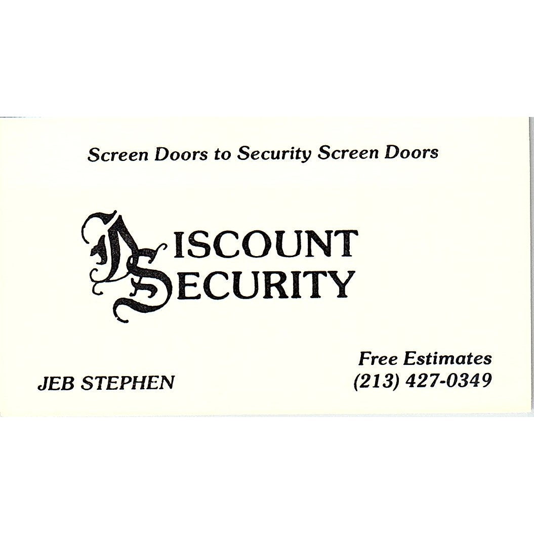 Discount Security Jeb Stephen Vintage Business Card SB4-B3